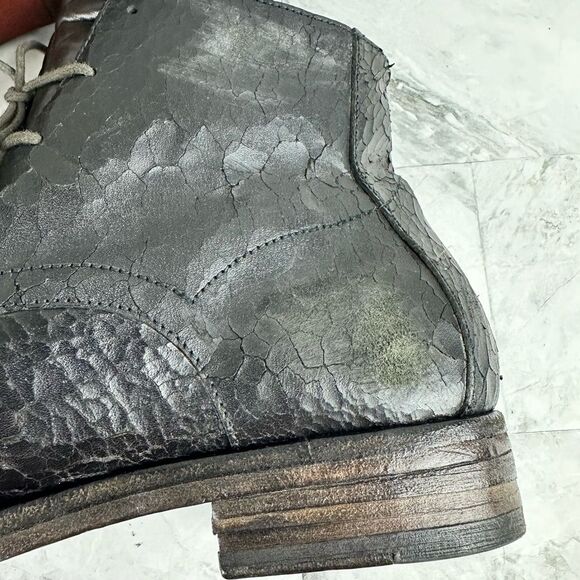 New Area Forte distressed crackle combat handcrafted boots sz 42 Italy - Picture 11 of 13